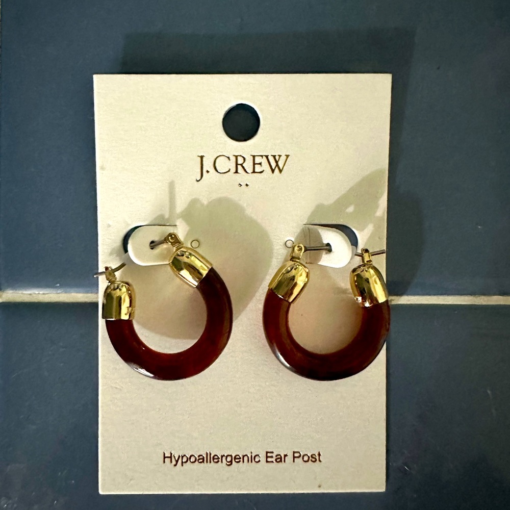 J. Crew small tortoise hoop earrings